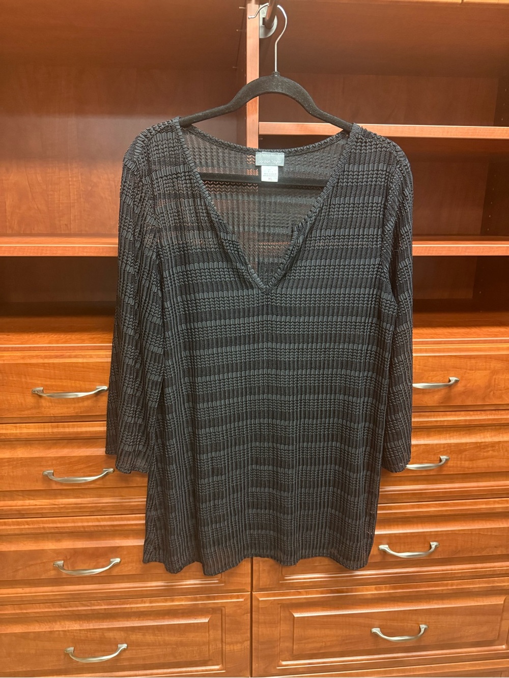 Jordan Taylor Black Knit V-Neck Cover Up